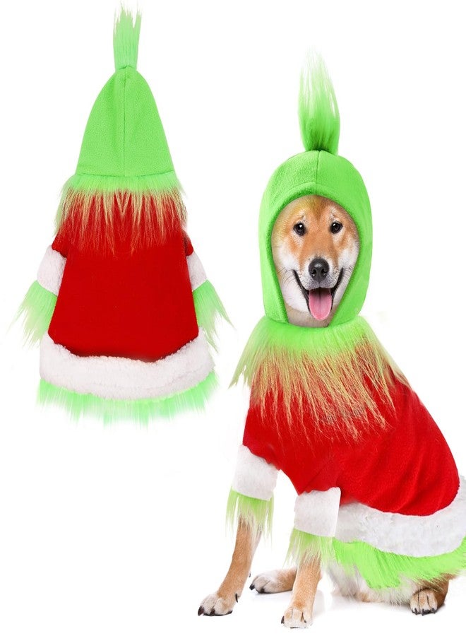 Vellibring Dog Christmas Outfit，Christmas Pet Clothes Green Classic Dog Hoodie Shirt Cosplay Apparel Christmas Party Cosplay Costume Pet Supplies Accessories for Small Dogs and Cats - Image 1